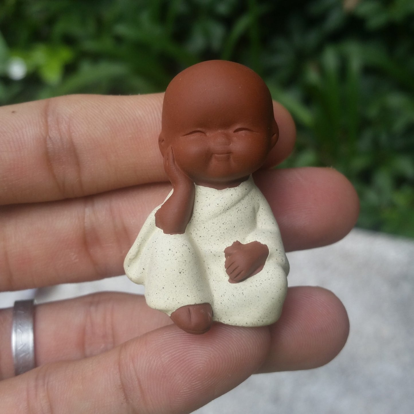 2pc/lot Creative Tea Pet Monk Yixing Zisha Ornament Chinese Tea Play Purple Clay