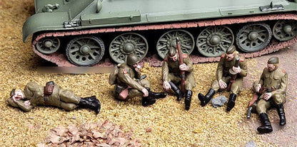 for FLOZ WWII Seven Soviet soldiers at rest 1/72 Figures Pre-built Model