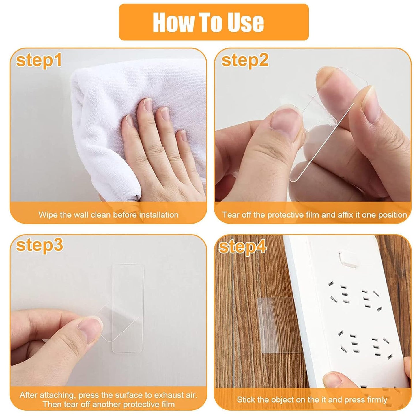 60pcs Double-sided Invisible Sticker Transparent Adhesive Traceless Sealing Tape