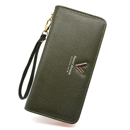 Female Leather Purse Wallets WomenClutch Handbag Ladies Long Clamps Card Holder