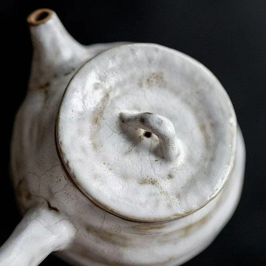 Ceramic Kyusu Teapot White Chinese Tea Pot for Tea Lovers