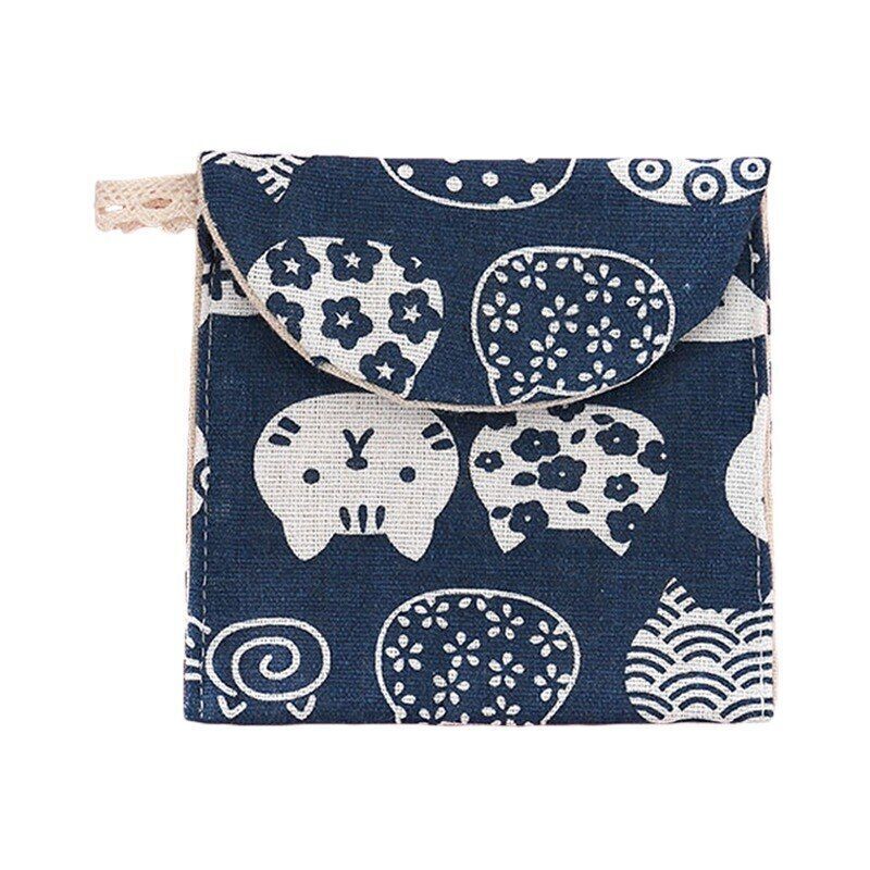 Storage Bag Napkin Pouch Cosmetic Bags Organizer Makeup Purse Nylon Black Travel