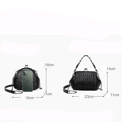 Shell Solid Color Shoulder Bags Luxury Synthetic Leather Crossbody Purse Cotton