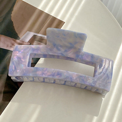 Rectangle Hollow Acetate Shark Clip Spot Colorful Hair Clamp Grab Clip Elegant