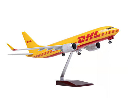 47CM 1:80 DHL BOEING 737 Plane Aircraft Landing Gear Resin Airfreighter Model