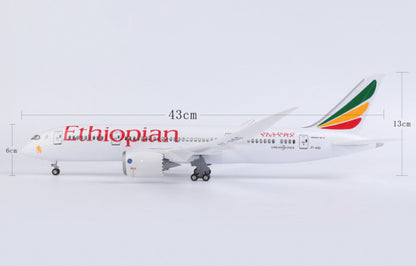 1:130 43CM Ethiopian BOEING 787 Airplane Landing Gear Resin Aircraft Plane Model