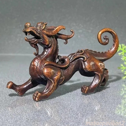 Exquisite Retro Purple Copper Leather Embroidered Tea Pet Decoration Accessories