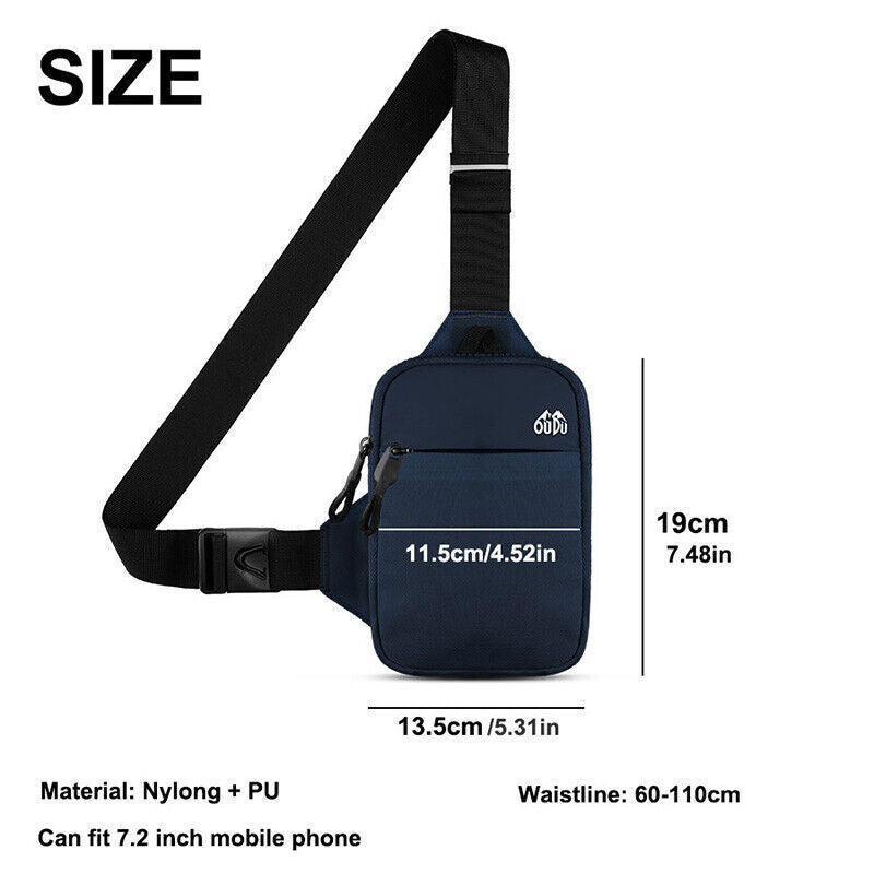 Mens Shoulder Sling Chest Bag Sport Outdoor Crossbody Wallet Nylon Waterproof
