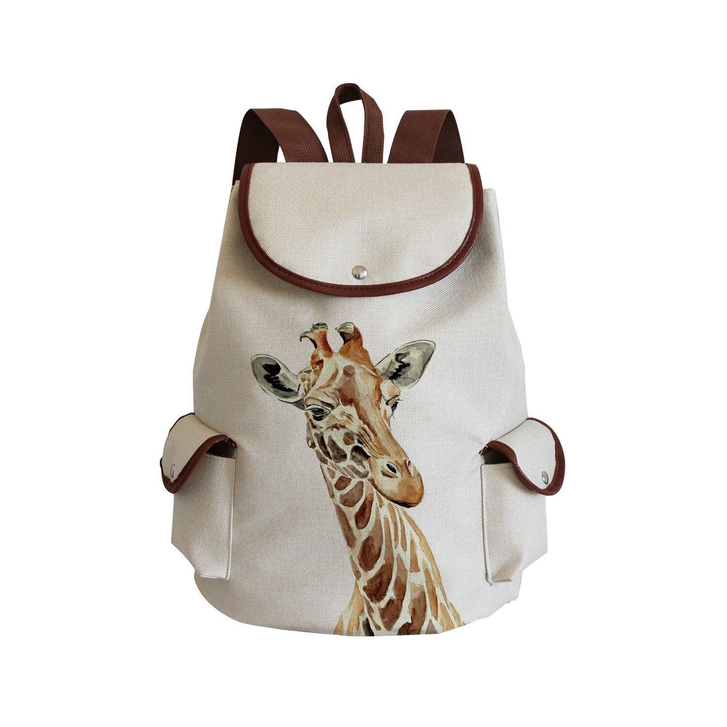 Large Traveling Backpack Watercolor Animal Print Purse Portable Traveling Bags
