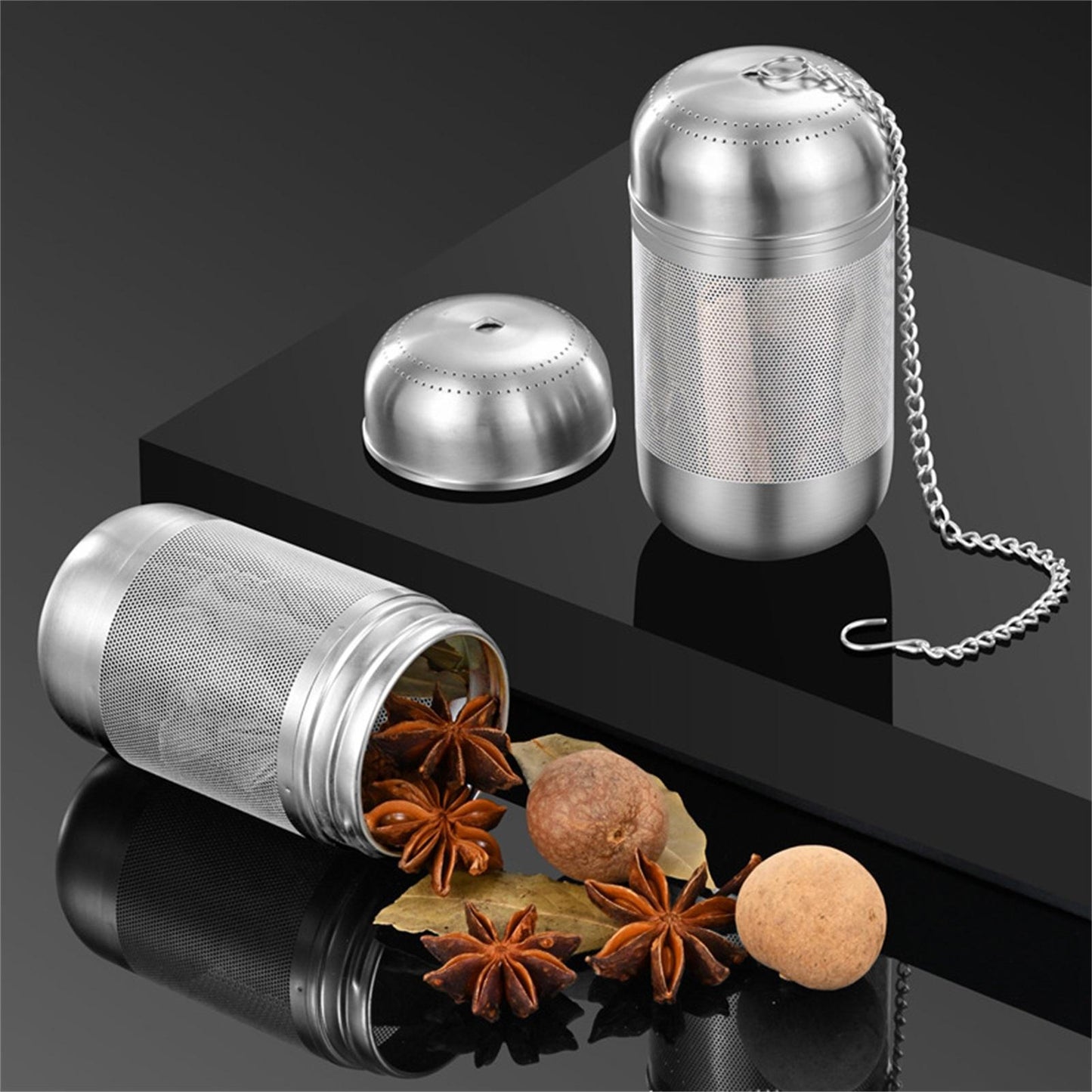 Stainless Steel Tea Infuser Tea Leaves Spice Seasoning Ball Strainer Filter Set