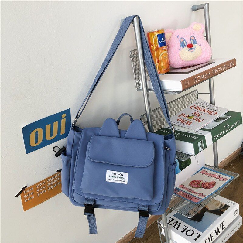 Women Shoulder Messenger Bag Waterproof Nylon Crossbody Bag Handbag Large Purse