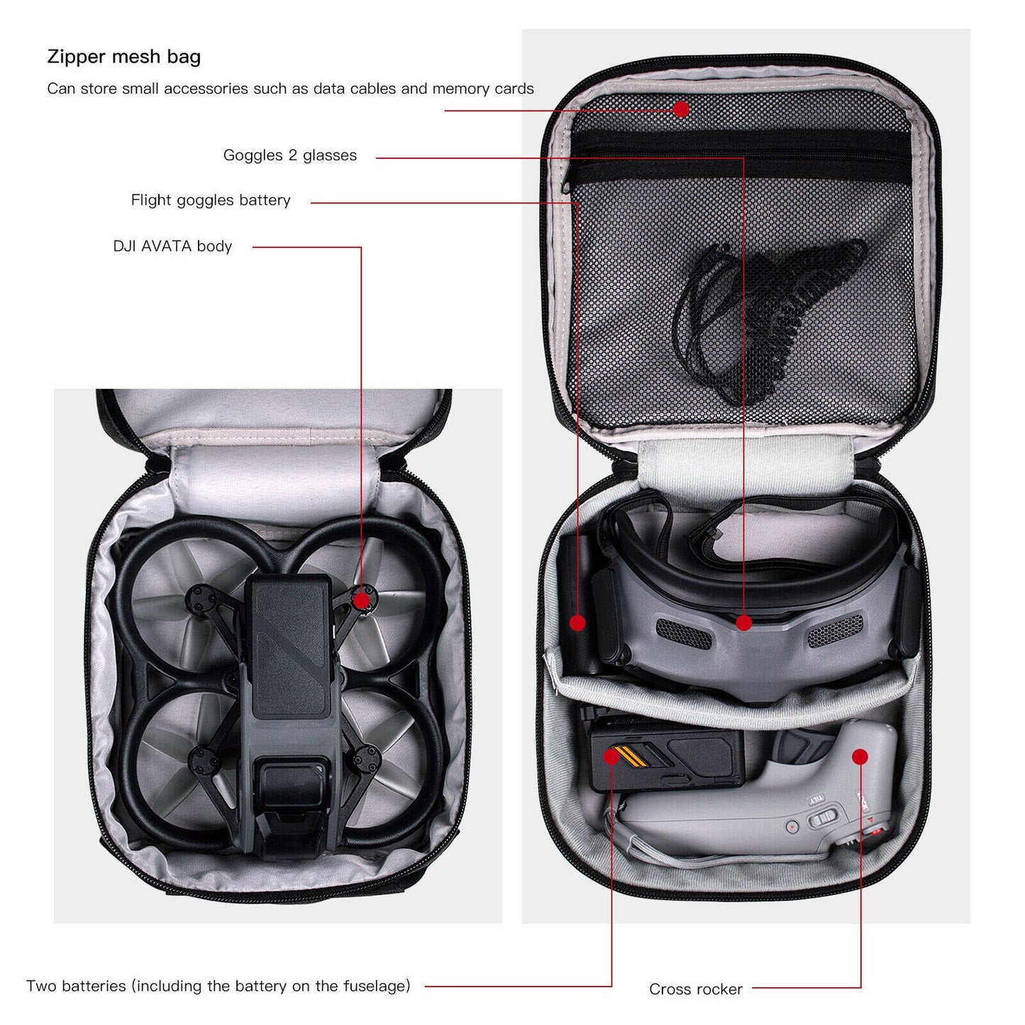 Mini Storage Bag Two magic clapboards For DJI Avata Drone Goggles 2 Accessories