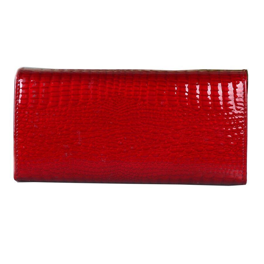 Genuine Leather Long Wallet Cowhide Purse Diamond Print Card Holder 2.5*19*9.5CM