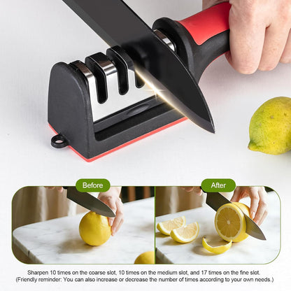 Knife Sharpener Professional Ceramic Tungsten Kitchen Sharpening System 4 Stage
