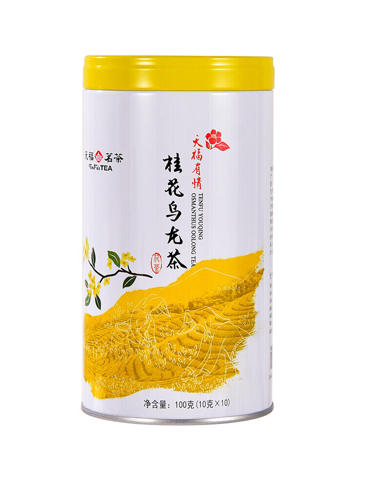 天福茗茶 桂花乌龙茶100g/罐 Chinese Tea Osmanthus Oolong Tea乌龙茶茶叶浓香桂花花茶 烏龍茶華人功夫茶scented Tea