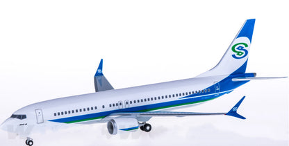 1:200 Hogan Minsheng Financial BOEING 737 MAX 8 Plane ABS Plastic Aircraft Model