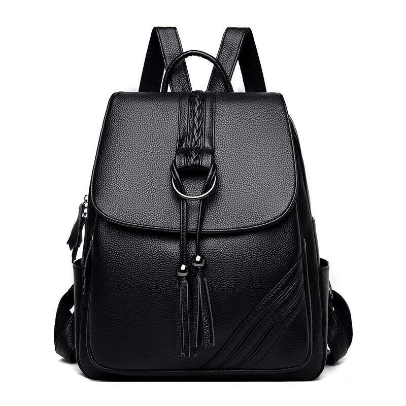 Women Backpack Soft Genuine Leather Fashionable Travelling Bag Softback Red Blue