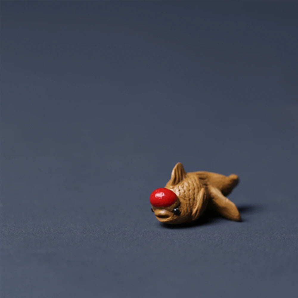 Handmade Purple Clay Mini Fish Tea Pet Figurines Tea Ceremony A Tea Set Table