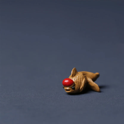 Handmade Purple Clay Mini Fish Tea Pet Figurines Tea Ceremony A Tea Set Table