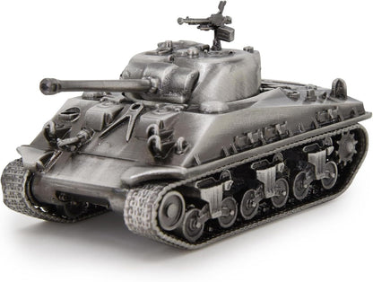 1:72 M4 Sherman Medium Tank Model Full Metal with Bamboo Gift Box Silver Color