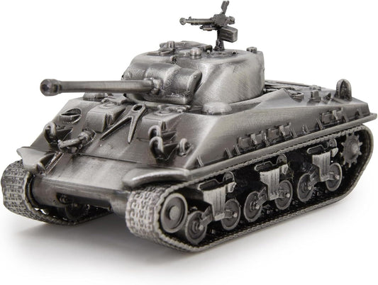1:72 M4 Sherman Medium Tank Model Full Metal with Bamboo Gift Box Silver Color