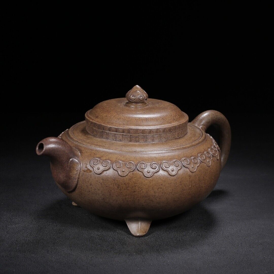 Chinese Yixing Zisha Clay Handmade Exquisite Teapot（云肩如意（柴烧窑变） 底款：景舟制壶）