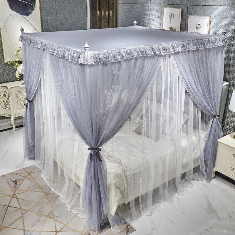 Mosquito Net For Summer Double Layers Bed Netting With Tubes 25mm Canopy Queen