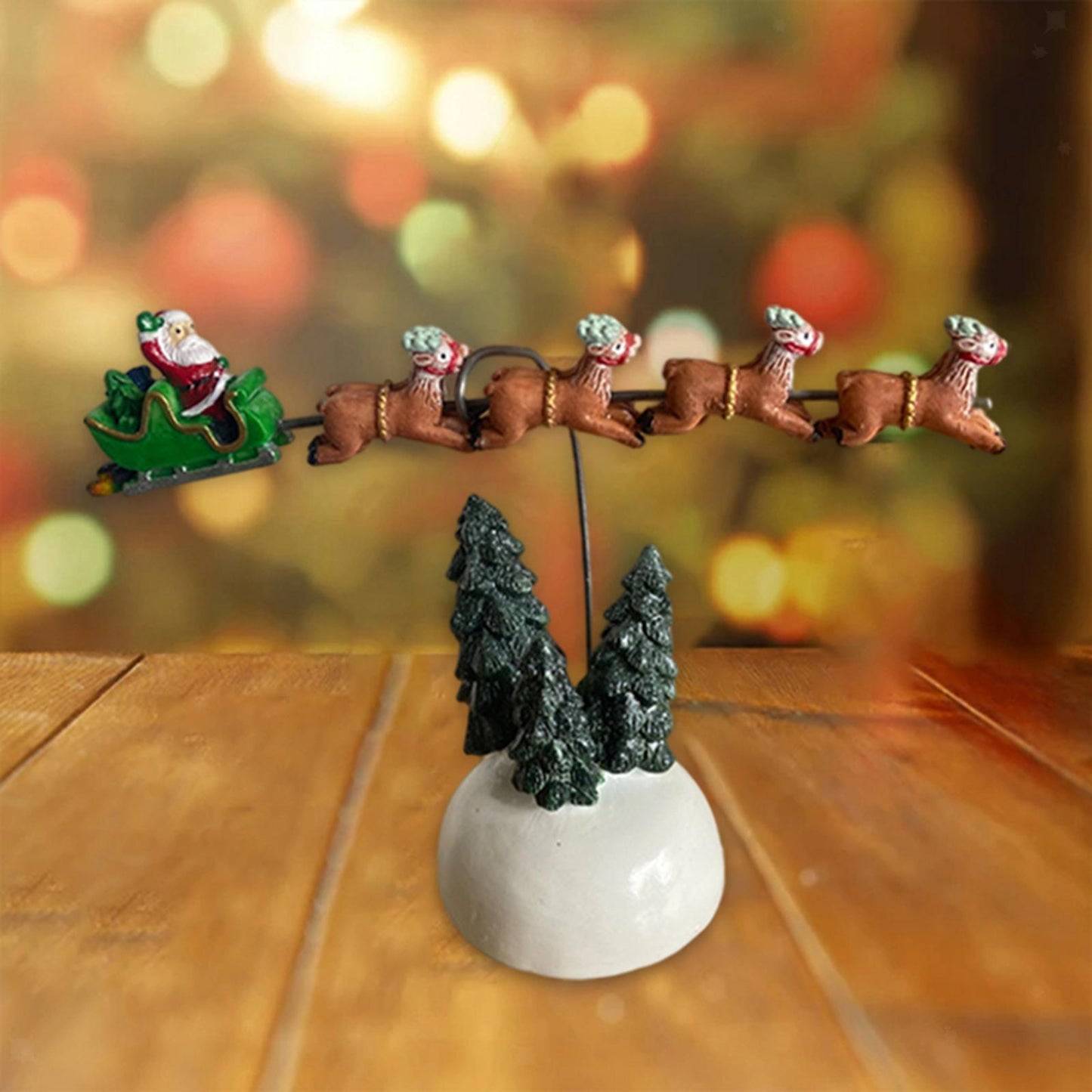 Multicolored Flaming Sleigh National Lampoons Statue Christmas Vacation Village