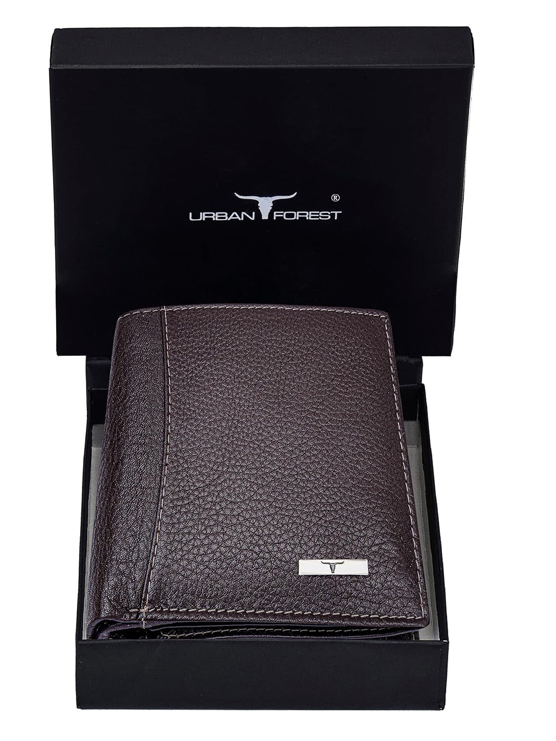 New Dark Brown Bi-Fold Leather Men's Wallet RFID Protection Gift Item