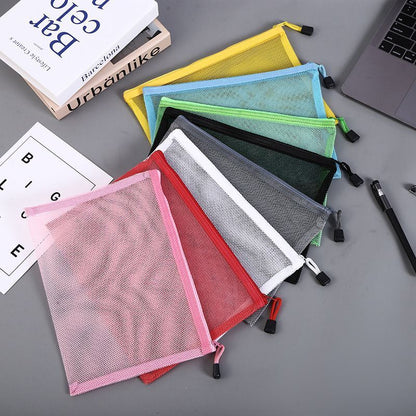 Transparent Nylon Mesh Bag Makeup Cosmetic Storage Purse Zipper Travel Organizer