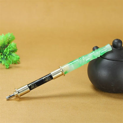 Natural Jade Bamboo Joint Pipe Mouthpiece Healthy Tobacco Pipe Filter Men Gift