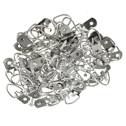 100Pcs/Set Metal D Ring Picture Frame Hangers with Screw Photo Frame Accessories