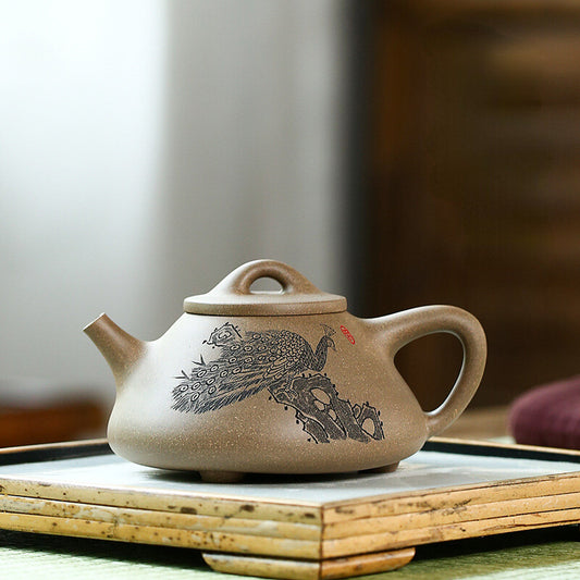 China Yixing Zisha Pottery Duan Clay Handmade 260cc Phoenix Teapot