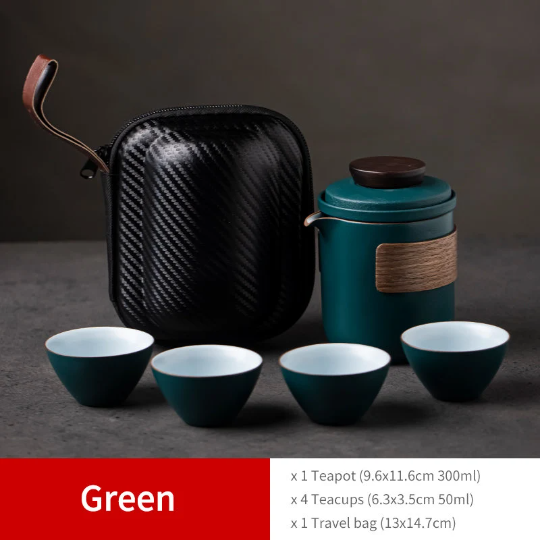 Ceramic Teapots with 4 Cups Chinese Gongfu Tea Set