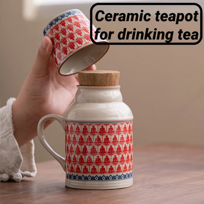Office Home Drinking Ru Kiln with Lid Small Warm Pot Ceramic Tea Cup Chinese