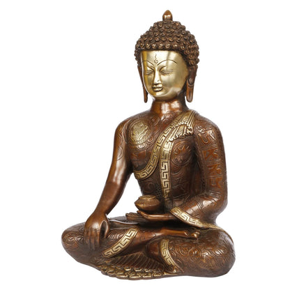 Brass Lord Gautam Buddha Idol Figurine Home Decor Vastu Feng Shui Buddhism