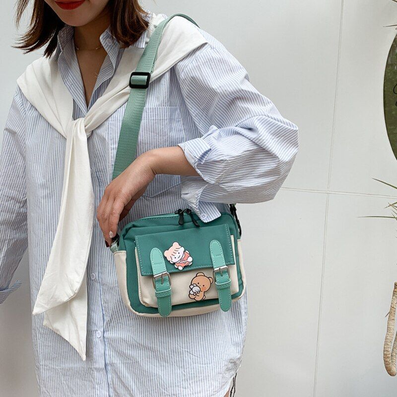 Winter Canvas Bag Fashion Belts Decorative Cloth Bags One-shoulder Diagonal Bag