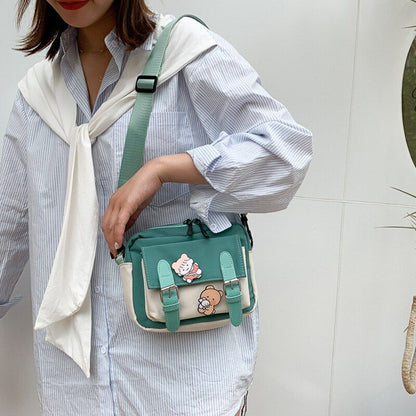 Winter Canvas Bag Fashion Belts Decorative Cloth Bags One-shoulder Diagonal Bag