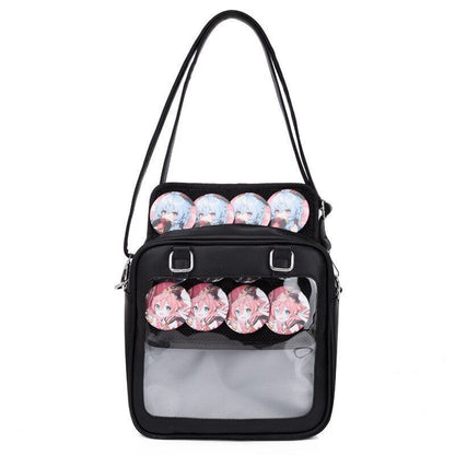 Square Bag Heart Backpack Clear Handbags Transparent Luxury Style Bag Polyester