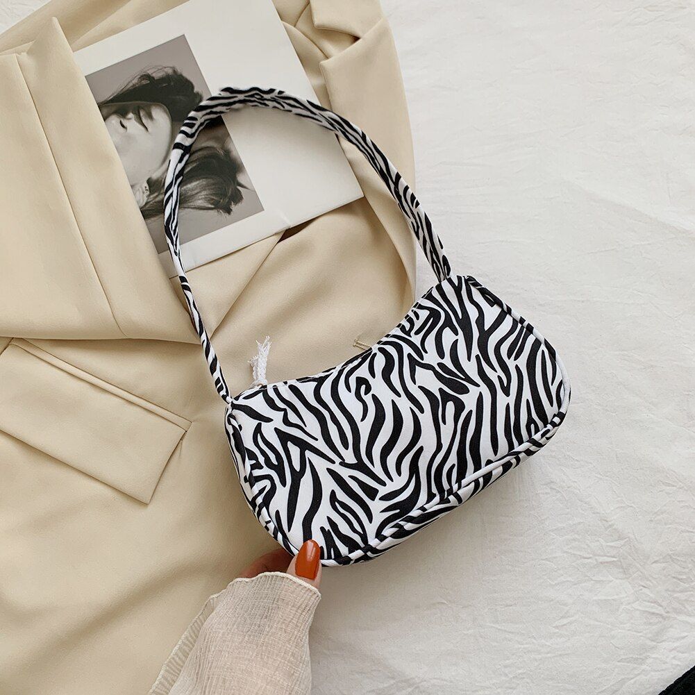 Animal Pattern Canvas Shoulder Bag Vintage Small Purse Square Handbag 22*14*8 CM
