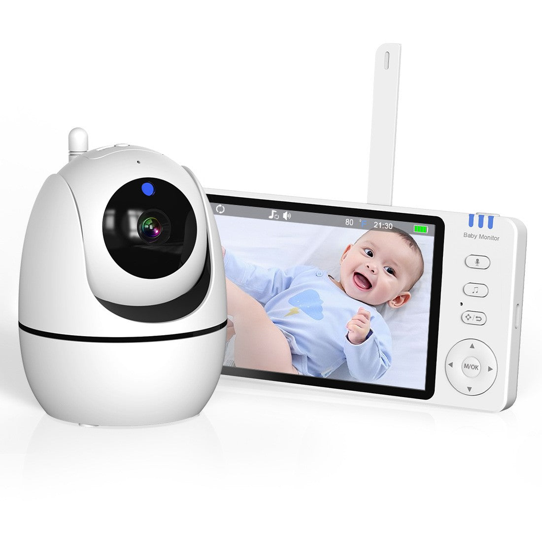 5 Inch HD Digital Wall Mountable Video Audio Baby Monitor 3500mAh 1280*720P