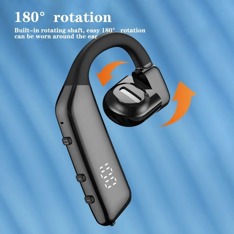 Wireless Bluetooth 5.2 Earpiece Headset Driving Trucker Earbuds Noise Cancelling