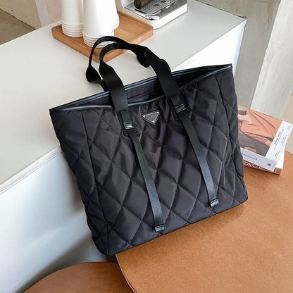 Large Shoulder Bags Black Handbags Shopper Purses Nylon Polyester Fashion 1 PC