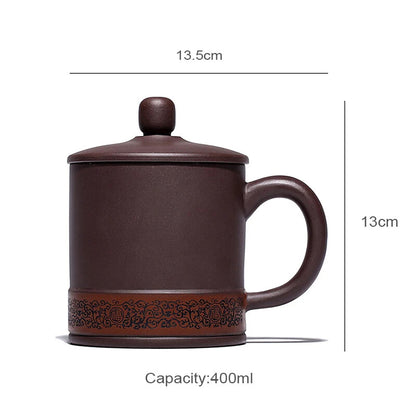 400ML Yixing Purple Clay Tea Mugs Traditional Chinese Hand Made Tea Cups Crafts
