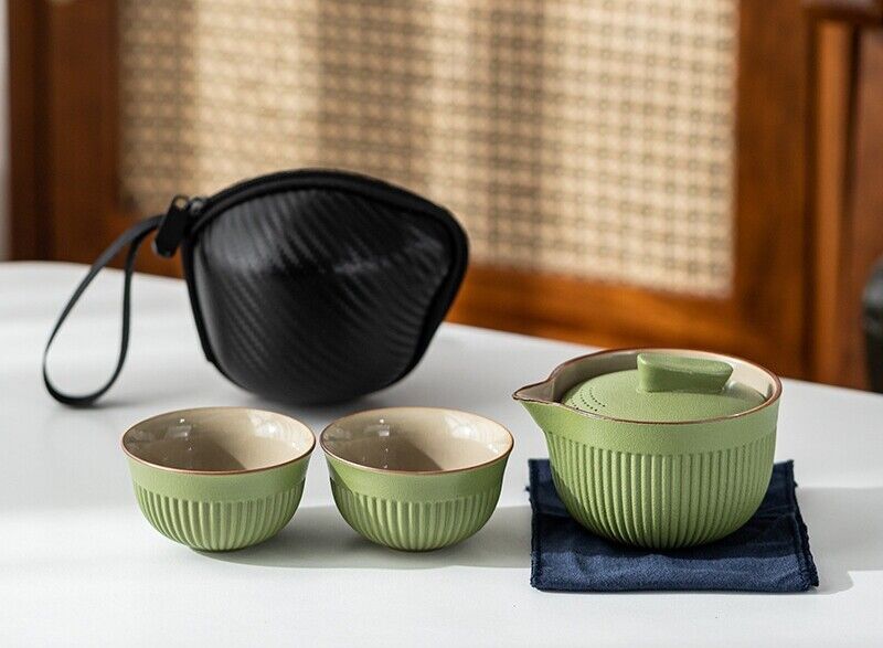 on sales porcelain tea set for travel tea pot with infuser hole cup portable bag