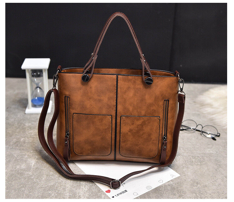 European Women's Bag Large Simple Fashion Handbag Retro Shoulder Messenger Bags