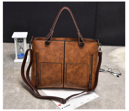 European Women's Bag Large Simple Fashion Handbag Retro Shoulder Messenger Bags