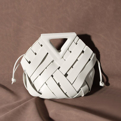 Handbags Purse Triangle Hobos Hollow Out Vegetable Basket Leather Shoulder Bags