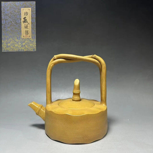 vintage chinese yixing purple clay teapot zisha ceremony carving Collectible art