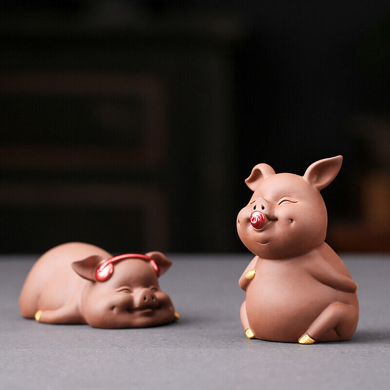 Boutique Zisha Handicrafts Zhaocai Pig Ornaments Home Decoration Three Cute Pigs